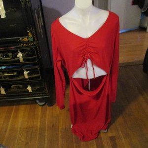 new with tags bcbg red dress with stomach split sz xxl 20